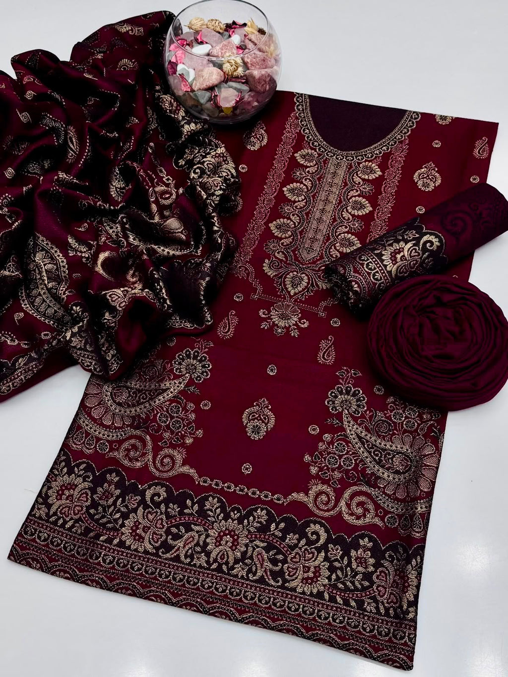 Banarasi Pashmina jackuard 3pc